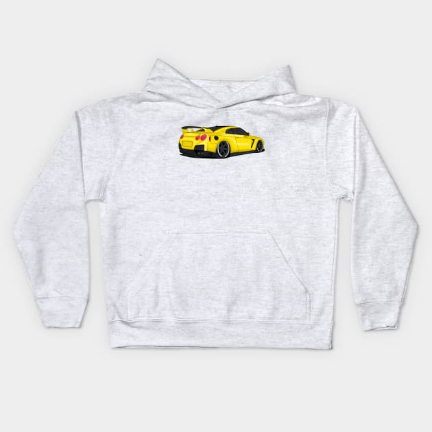 GTR YELLOW Kids Hoodie by VENZ0LIC